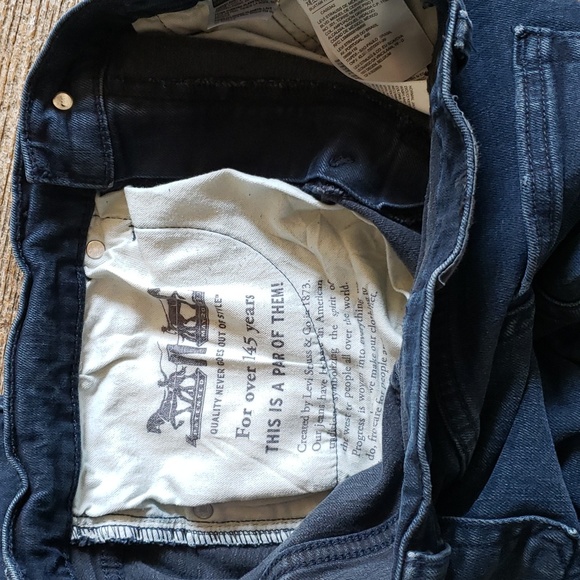 LEVI'S 514 🌟 HP 🌟  Indigo Blue Dark Wash W33 L30 EUC Straight Fit - Picture 5 of 6